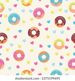 vector seamless donut cake pattern eps 10