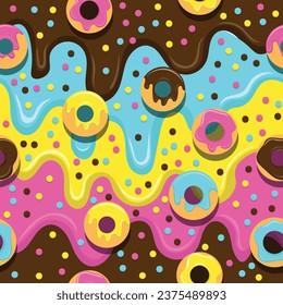 vector seamless donut cake pattern eps 10