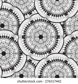 Vector Seamless Doodle Floral Pattern