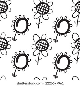 Vector seamless doodle illustration floral elements. For wallpaper, textiles, printing. For any background