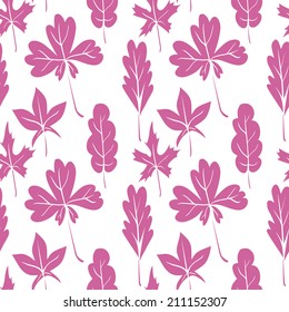 vector seamless with doodle leaves, vector illustration
