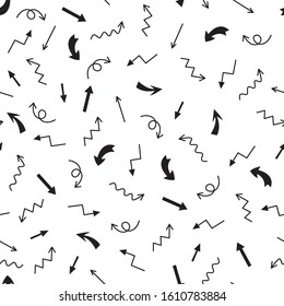 Vector seamless doodle pattern arrows. Stock vector illustration