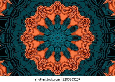 Vector seamless doodle pattern colorful ethnic tribal geometric psychedelic folkloric background
