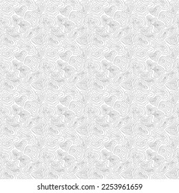 Vector seamless doodle pattern with dark gray smooth lines, topographic map. For printing, packaging. wallpaper, textiles, banner, design