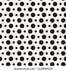 Vector seamless dotted lines pattern. Repeating geometric circles texture. Stylish monochrome background design.