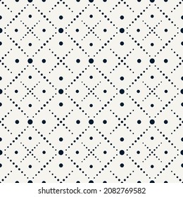 Vector seamless dotted pattern - geometric monochrome texture. Minimalistic stylish print, elegant trendy design. Repeatable ornamental background