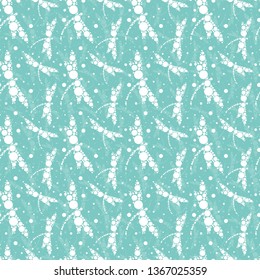 Vector Seamless Dragonfly Pattern with colorful circles.Perfect for postcards, greeting cards, wedding invitations