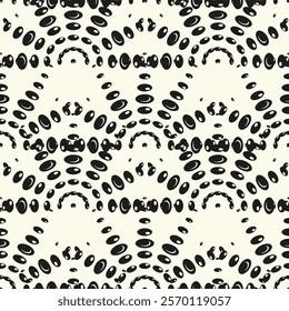 Vector seamless drawing. Modern floral texture. Repetition of an abstract background with circles