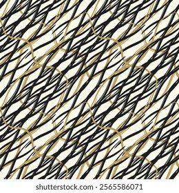 Vector seamless drawing. Modern, stylish texture. Repeating Abstract Background with Tangled Line