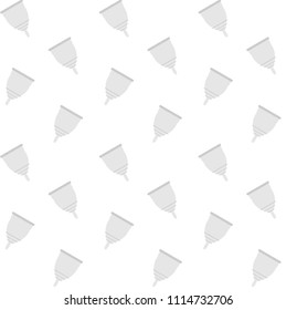 vector seamless drawn line pad tampon cup flat pattern of feminine woman sanitary hygiene menstruation napkin