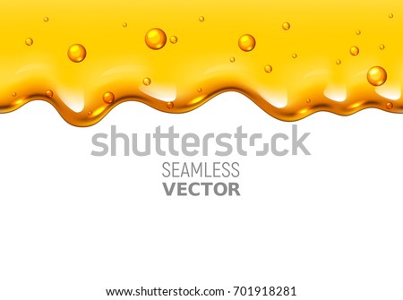 Vector seamless dripping honey on white background. Eps10. RGB. Global colors