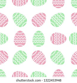 Vector seamless Easter eggs pattern. Isolated on white. Perfect for wrapping paper or fabric. 