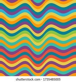 Vector seamless editable wavy line pattern for texture, packaging, backgrounds, and textiles.