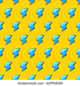 Vector Seamless Electric Energy Style Pattern, Abstract Background