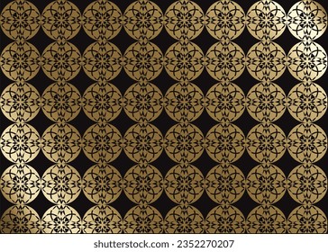 Vector Seamless elegant damask pattern. Abstract geometric pattern, Luxury wallpaper for  printing with copy space. flyers, Design for Wallpaper Design, gift wrappers, wrapping paper