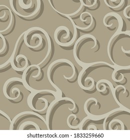 Vector seamless elegant pattern with curve lines