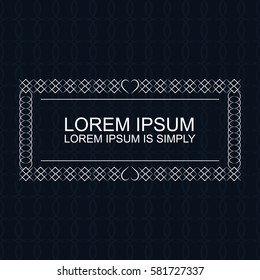 Vector seamless elegant pattern for package or textile design. Black seamless background with vintage golden ornate frame. Especially for restaurant menu, wedding invitation, logo, banner.