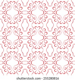 Vector seamless elegant red pattern on a white background. wallpaper