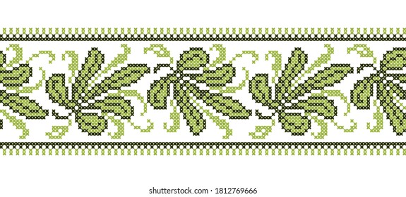 nahtlose bestickte Blätter, alte slawische Ornamente