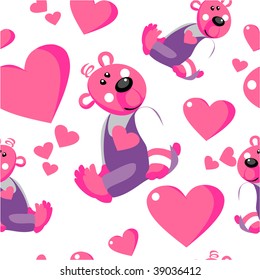Vector. Seamless emo bear ornament in color 67. More seamless see in portfolio