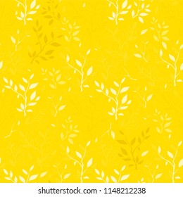 Vector seamless endless pattern. Forest trees texture, branches with leaves, bush. Minimalistic style background. Abstract design, perfect for fabric, wallpaper, paper print