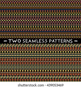 Vector seamless ethnic background. Draw by hand bright tribal pattern for web pages, wallpapers and other background processing, in the Indian and African style.