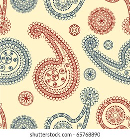 vector seamless ethnic  paisley pattern