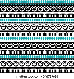 Vector seamless ethnic pattern. Abstract background. Geometric borders. Traditional colorful ornament.