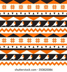 Vector seamless ethnic pattern. Abstract background. Geometric borders. Traditional colorful ornament.