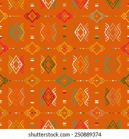 Un vector que combina perfectamente los motivos indios americanos. Fondo azteca. Impresión textil con adorno tribal navajo. Arte nativo americano. 