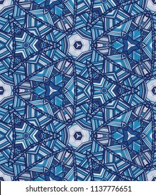 Vector seamless ethnic pattern with axial symmetry.