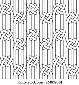 Vector seamless ethnic pattern in black and white colors. 