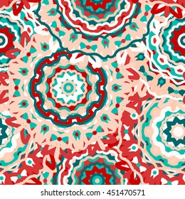 Vector seamless ethnic pattern. Colorful bohemian ornament.