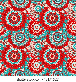 Vector seamless ethnic pattern. Colorful bohemian ornament.