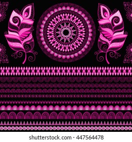 Vector seamless ethnic pattern, elements can be used separately