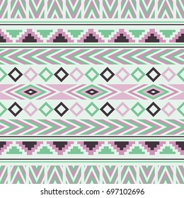 Vector Seamless Ethnic Pattern. Geometric Design. Can be used for textile, backgrounds, web, wrapping paper, package etc.