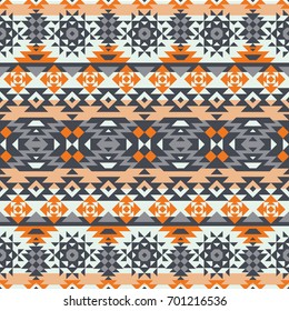 Vector Seamless Ethnic Pattern. Geometric Design. Can be used for textile, backgrounds, web, wrapping paper, package etc.