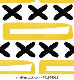 Vector seamless ethnic pattern. Gold and black colors