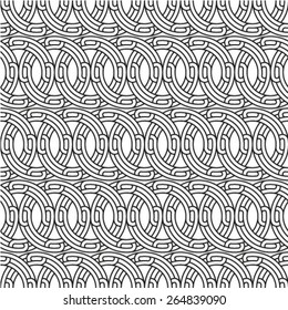 Vector seamless ethnic pattern with  motifs in black and white colors.