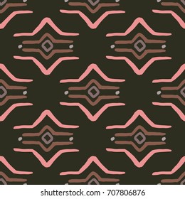 Vector seamless ethnic pattern. Paints of the earth in ethnic patterns.