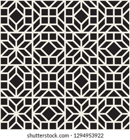 Vector seamless ethnic pattern. Repeating abstract background. Black and white geometric striped ornament. Modern stylish texture design.