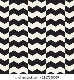 Vector seamless ethnic pattern. Repeating geometric zigzag elements. Stylish monochrome background design.