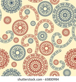 vector seamless ethnic  pattern in traditional indian style