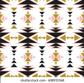Vector seamless ethnic pattern. Tribal design for wallpaper, wrap paper or fabric. Boho geometric style.