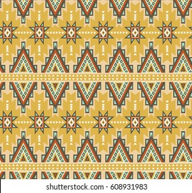 Vector seamless ethnic pattern. Tribal design for wallpaper, wrap paper or fabric. Boho geometric style.