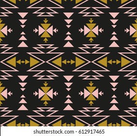 Vector seamless ethnic pattern. Tribal design for wallpaper, wrap paper or fabric. Boho geometric style.