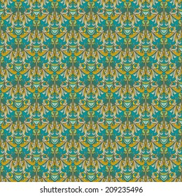 Vector seamless ethnic print pattern. Abstract ornate background. Suitable for various designs,  fabric, invitation and scrapbooking