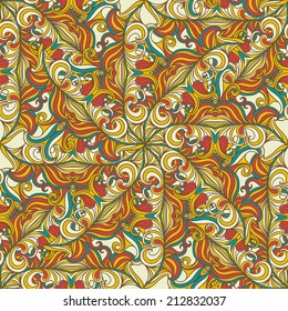 Vector seamless ethnic print pattern. Abstract ornate background. Suitable for various designs, fabric, invitation and scrapbooking