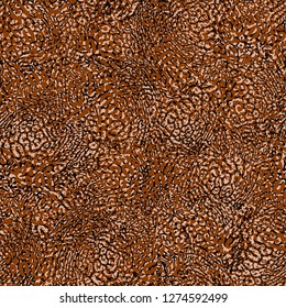 Vector seamless ethnic spotted animal pattern. Bold african print with organic shapes, spots, stains. Hand drawn animal print with leopard dots. Jaguar skin vector background and leopard skin texture