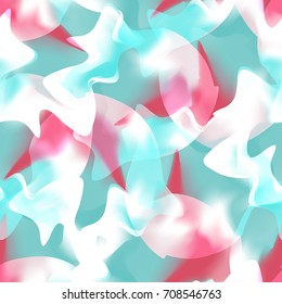 Vector seamless exotic abstract background. Colorfull modern camouflage. Trendy print with elements of digital watercolor art good for fabrics, cloths, sportswear, wallpaper, banners, advertisements.